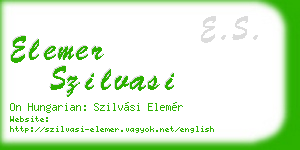 elemer szilvasi business card